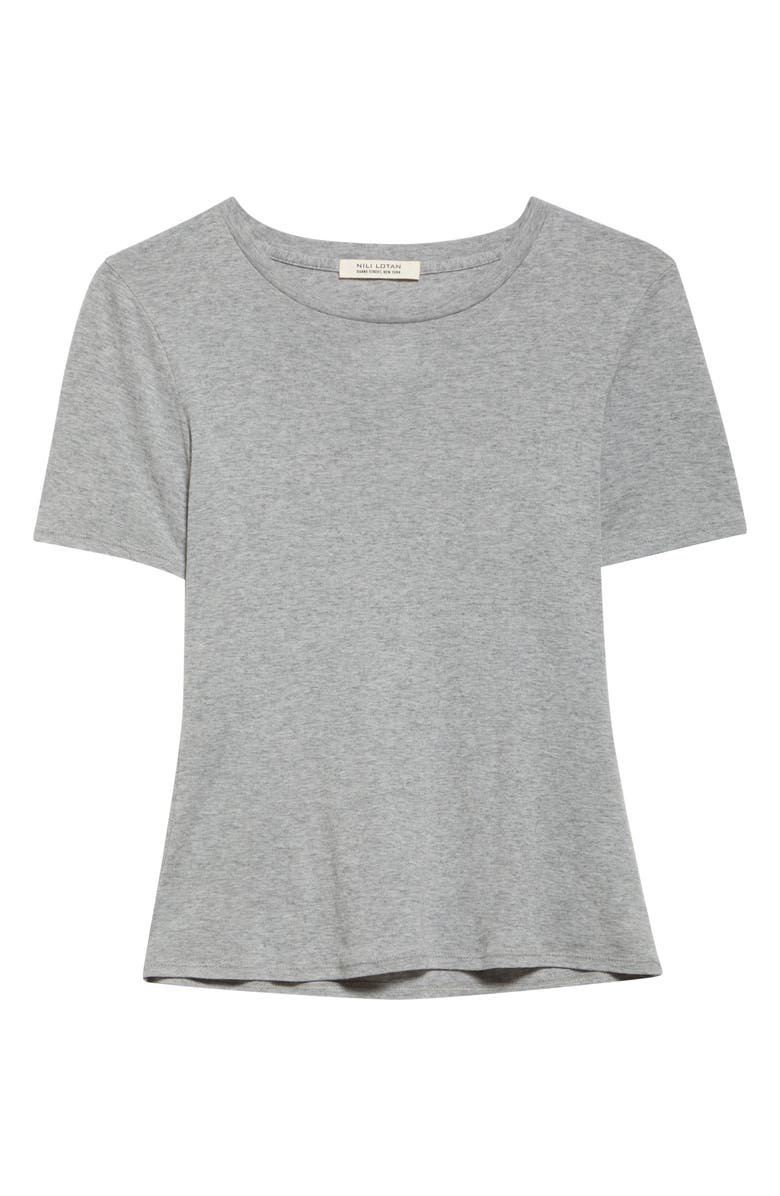 Nili Lotan Elin Cotton & Cashmere T-Shirt, Alternate, color, Heather Grey