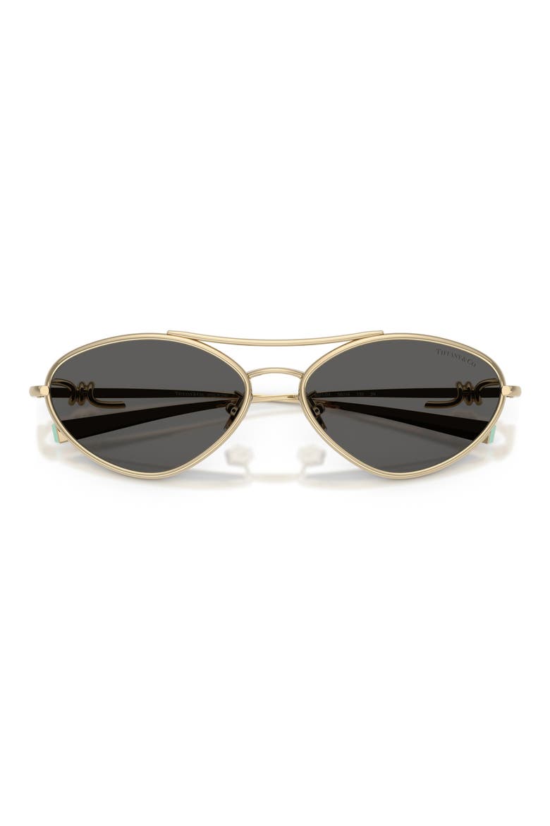 58mm Irregular Sunglasses, Alternate, color, PALE GOLD / DARK GREY