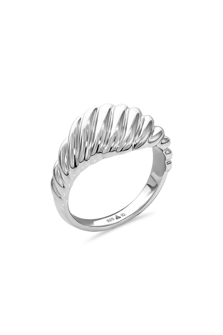 Tapered Rope Band Ring, Alternate, color, SILVER