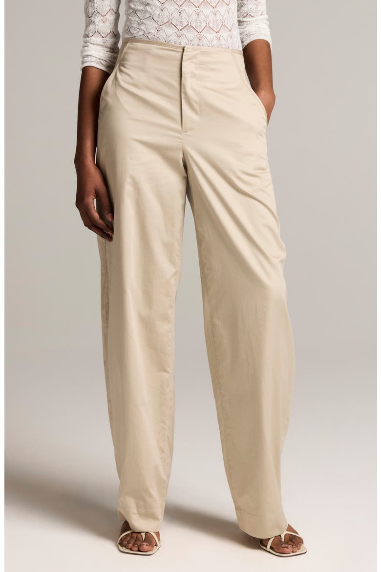 Clean Waist Cotton Pants, Main, color, DRIFTWOOD