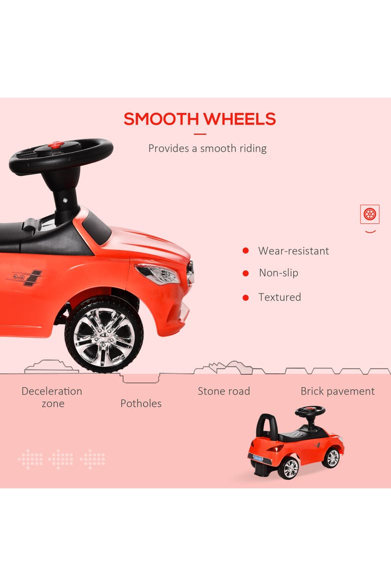 Kids Ride On Push Car with Horn, Music, Headlights, Storage, Alternate, color, Red