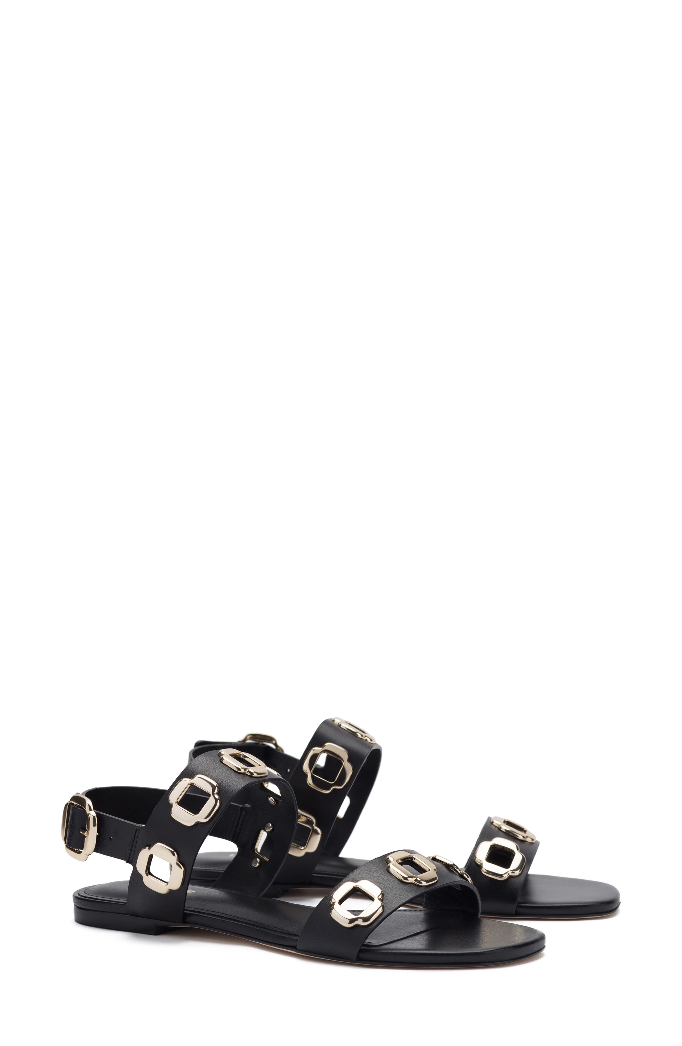 Milan Flat Sandal, Main, color, BLACK
