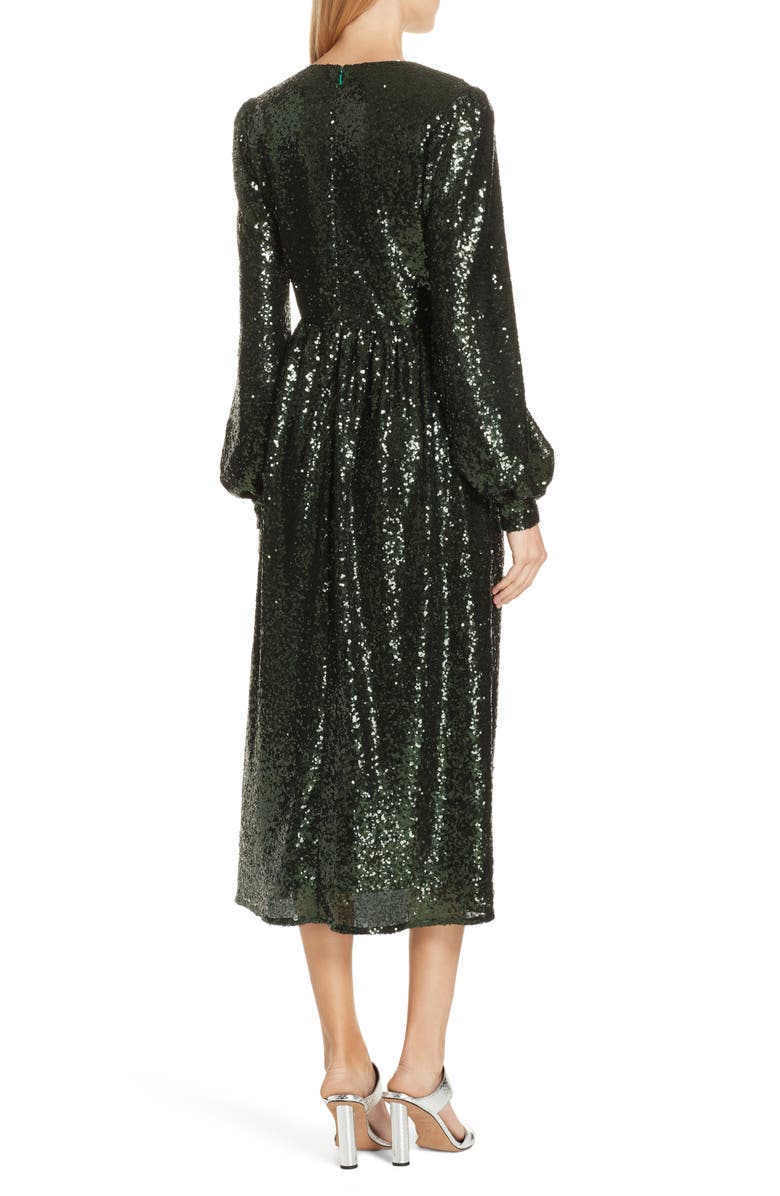 SALONI Camille Sequin Midi Dress, Alternate, color, 