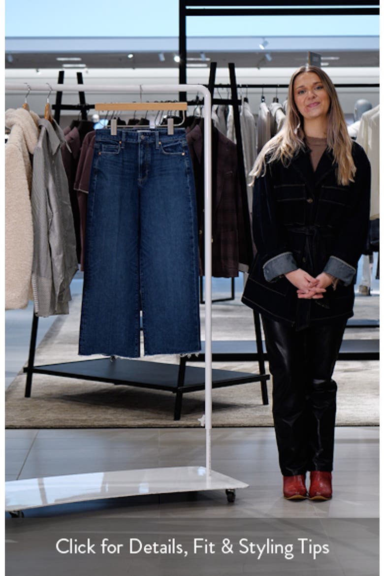 Anessa Raw Hem Wide Leg Crop Jeans video