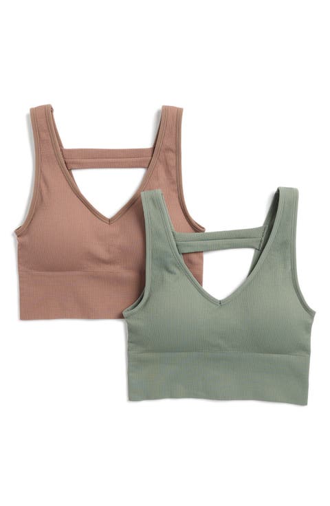 Bianca 2-Pack V-Neck Rib Seamless Bralettes