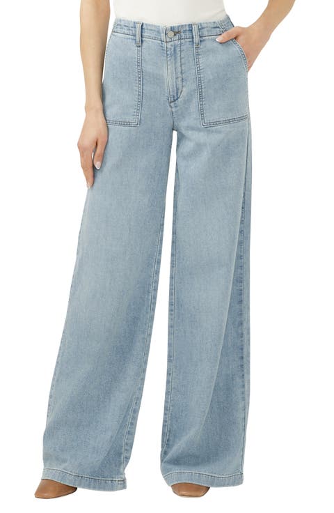 Lightweight Wide Leg Knit Denim Pants