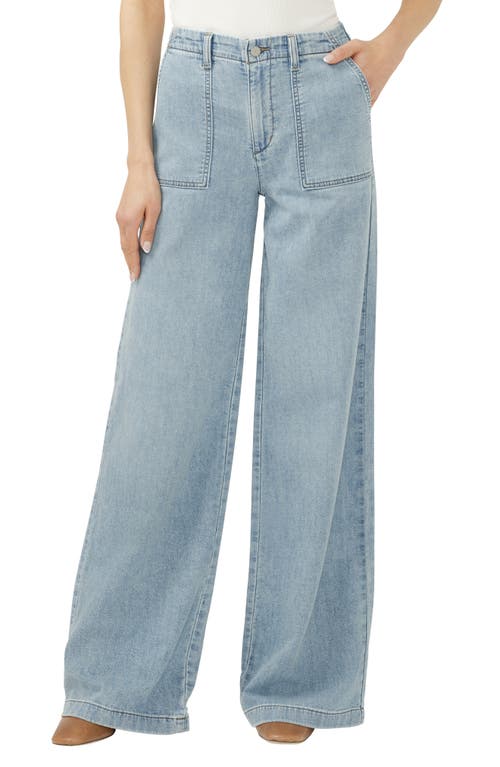 Silver Jeans Co. Lightweight Wide Leg Knit Denim Pants In Blue