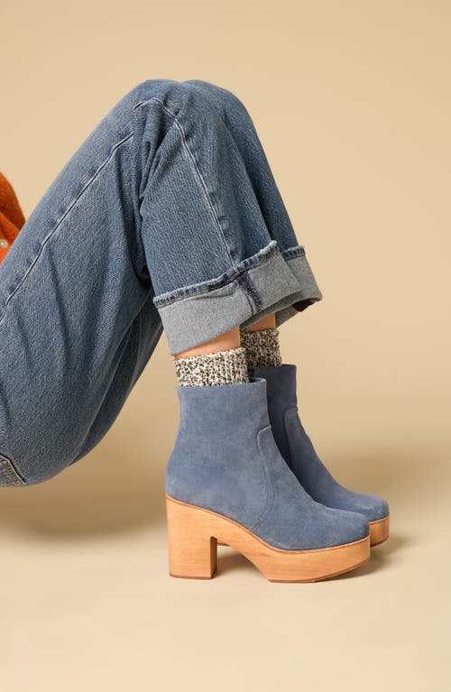 Charlotte Stone Paz Platform Clog Boot In Blue