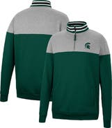 COLOSSEUM Men's Colosseum Green/Heather Gray Michigan State Spartans Be the Ball Quarter-Zip Top