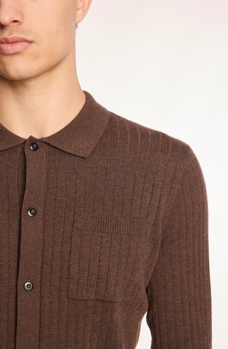 PAISLEY & GRAY Rib Button-Up Polo, Alternate, color, Acorn