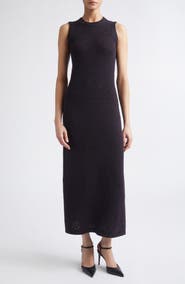 Eleventy Sleeveless Cashmere Pointelle Sweater Dress