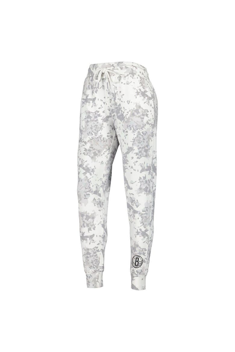 Women's Lusso Gray Brooklyn Nets Melissa Tri-Blend Jogger Pants, Alternate, color, White