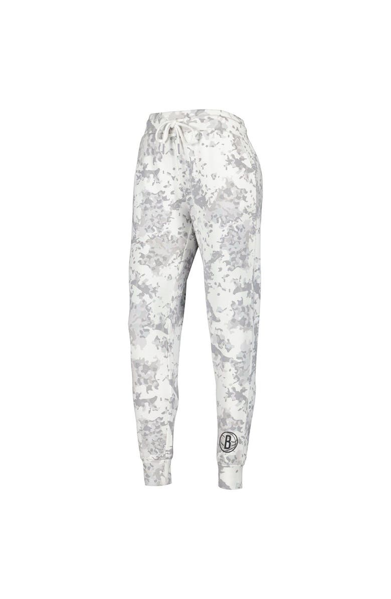 LUSSO Women's Lusso Gray Brooklyn Nets Melissa Tri-Blend Jogger Pants, Alternate, color, White