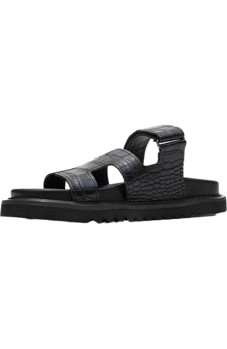 Forever & Always Shoes Loana Leather Slide Sandal, Alternate, color, Black Leather