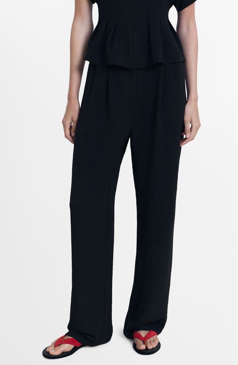 Straight Fit Pleated Pants