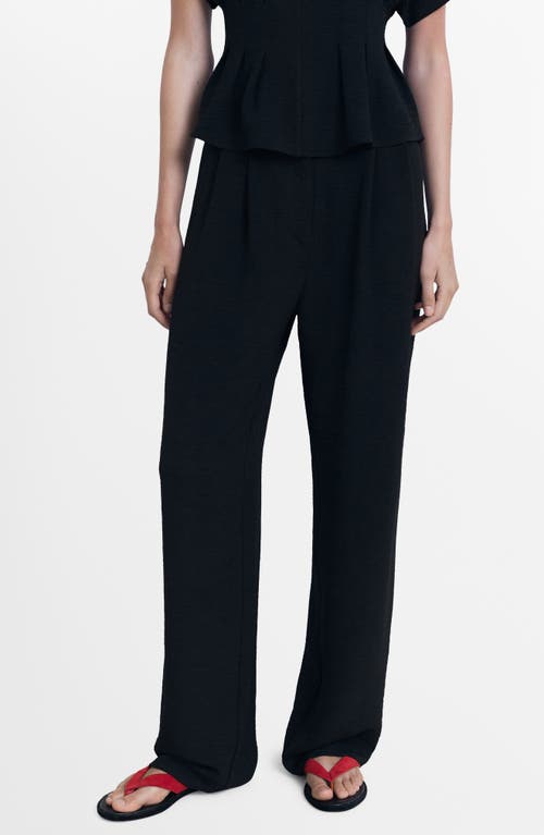 Mango Straight Fit Pleated Pants In Black