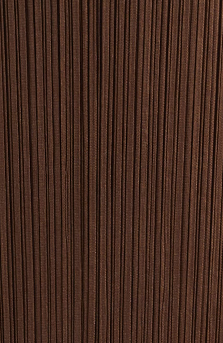 Pleats Please Issey Miyake Swing Solid Pleated Midi Dress, Alternate, color, Brown