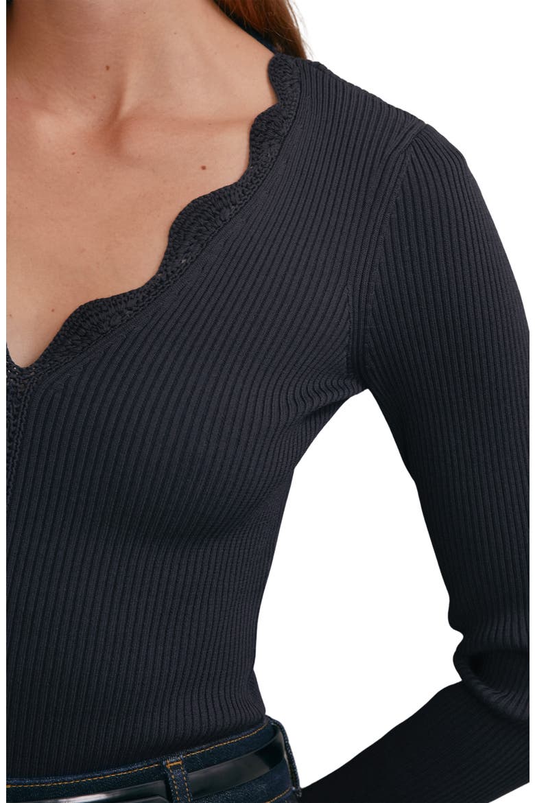 Lara V-Neck Knit Top, Alternate, color, NAVY