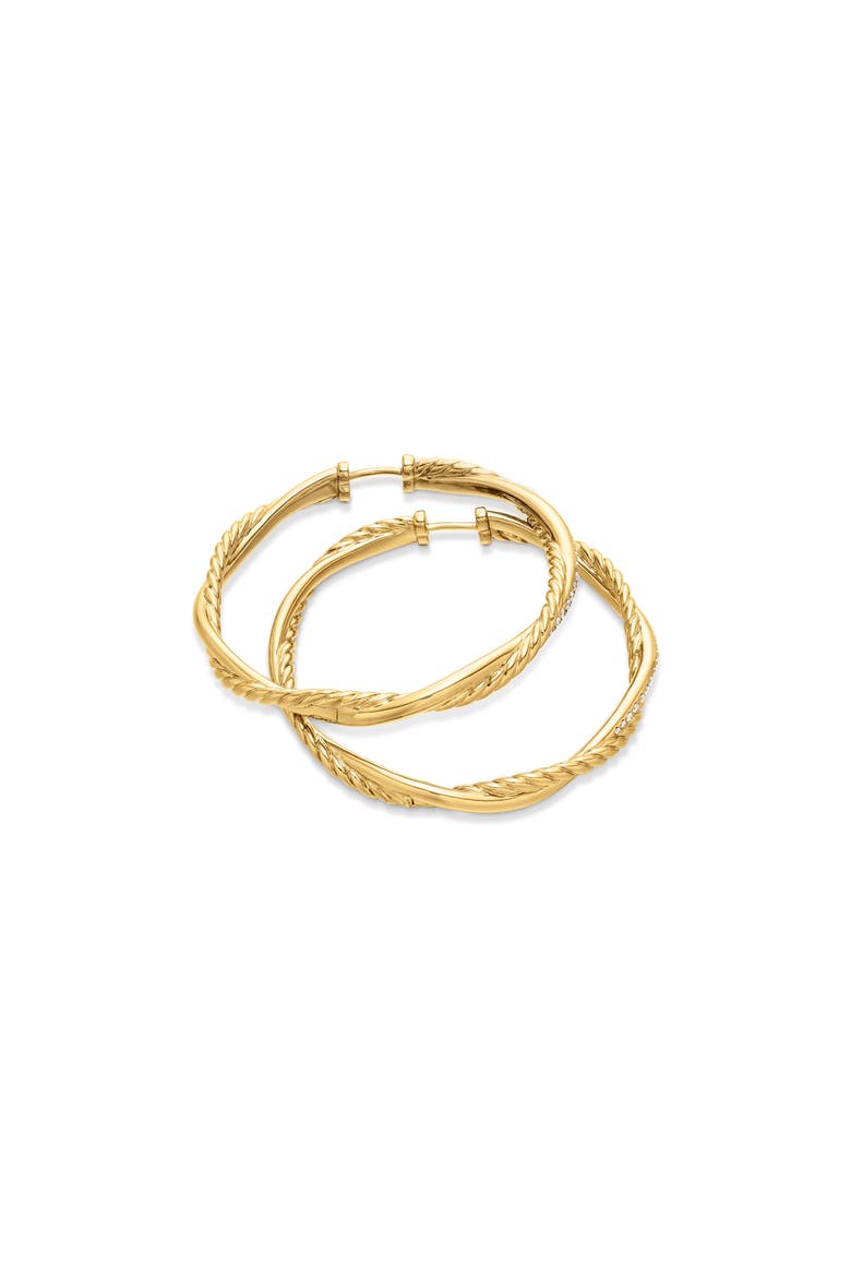 Petite Infinity Hoop Earrings in 18K Yellow Gold with Pavé Diamonds, Alternate, color, 18K YELLOW GOLD