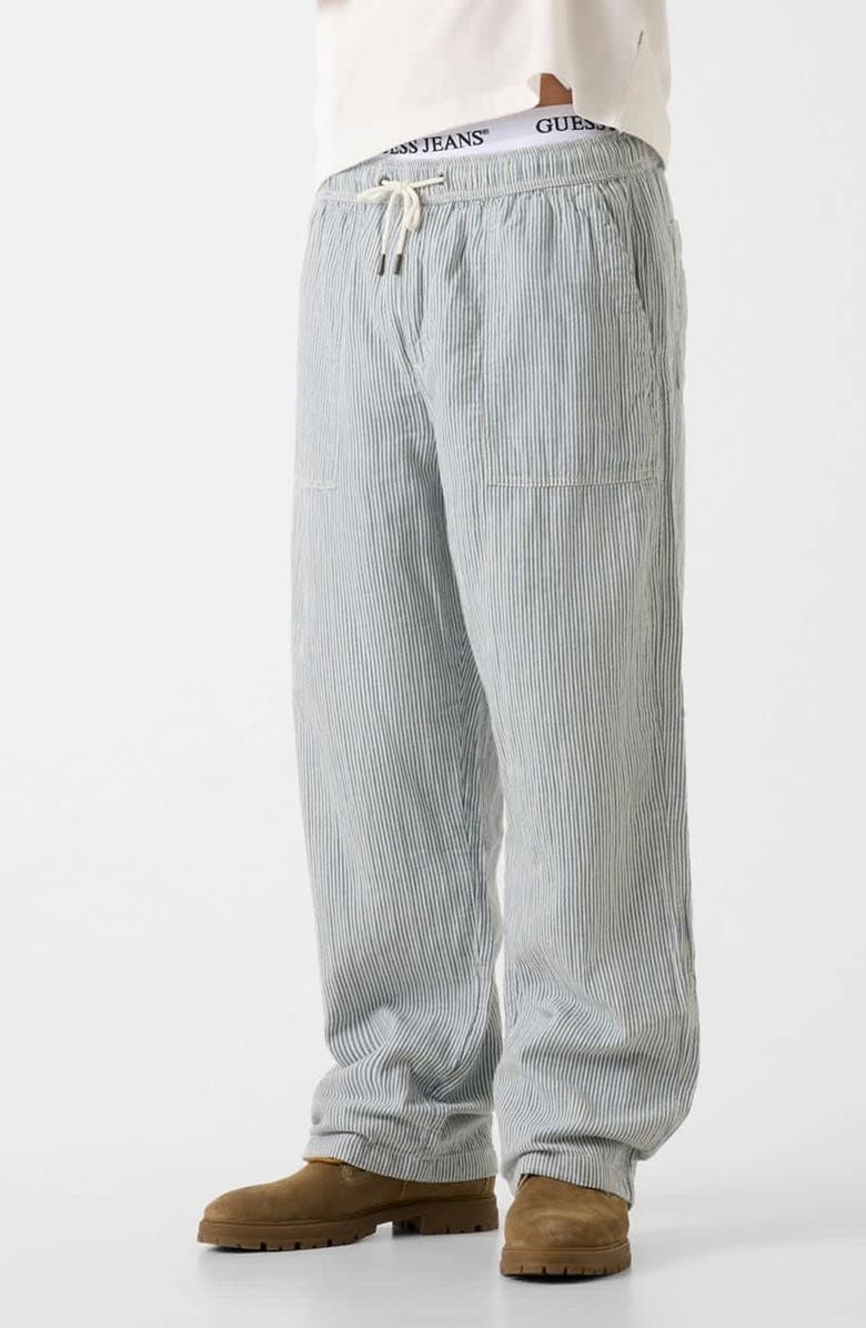 GUESS Stripe Drawstring Pants, Alternate, color, Sugar Paper And White Stripe