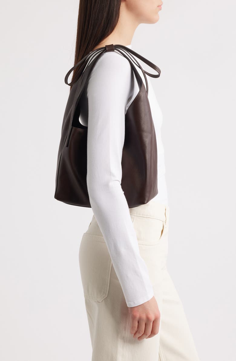 Reformation Small Vittoria Leather Tote, Alternate, color, Tobacco Leather