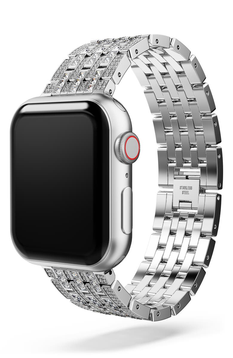 Swarovski Sparkling Princess 20mm Apple Watch<sup>®</sup> Watchband, Alternate, color, Silver