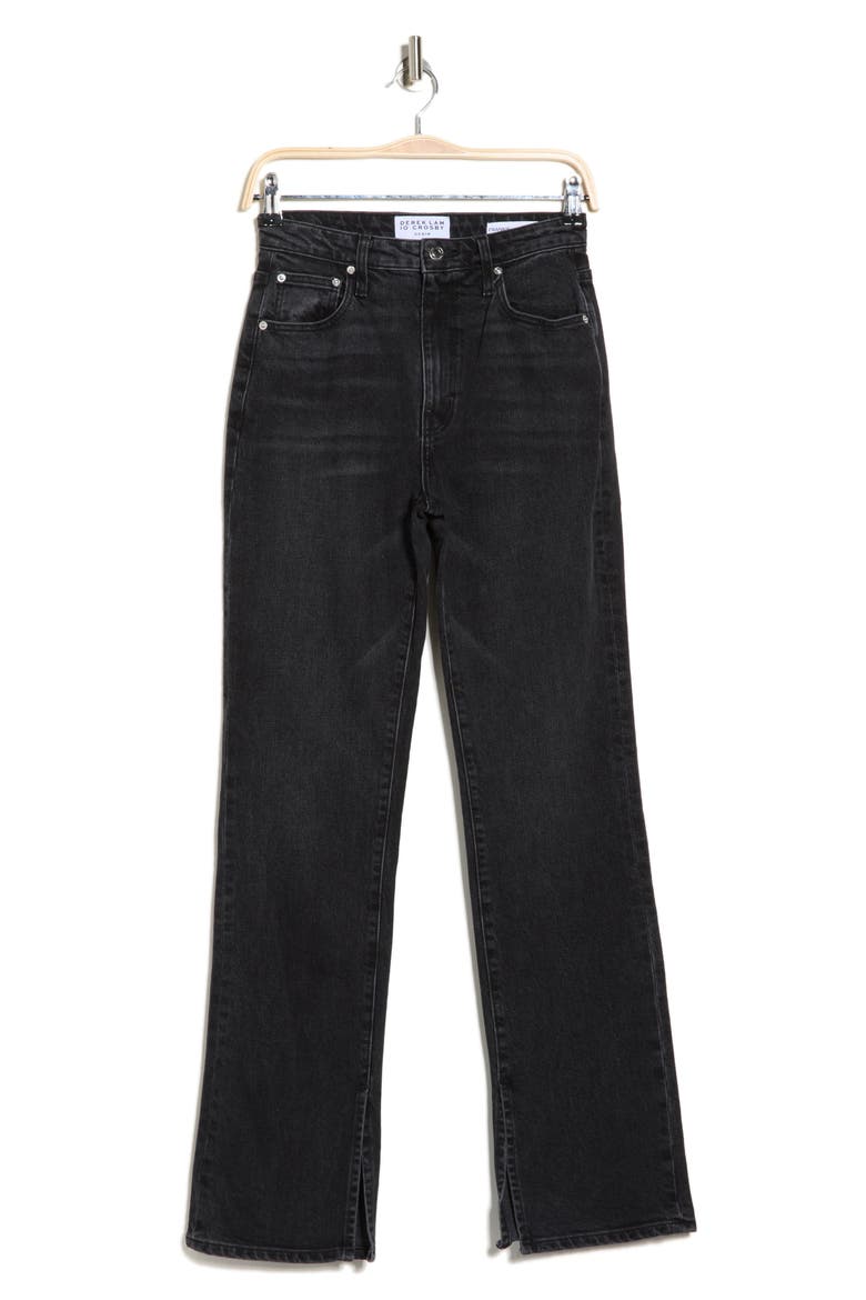 Frankie Ultra High Waist Slit Hem Straight Leg Jeans, Alternate, color, FORSYTH