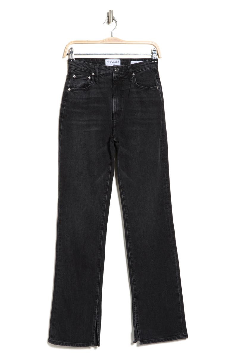 Derek Lam 10 Crosby Frankie Ultra High Waist Slit Hem Straight Leg Jeans, Alternate, color, Forsyth