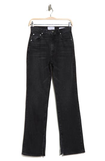 Derek Lam 10 Crosby Frankie Ultra High Waist Slit Hem Straight Leg Jeans In Black