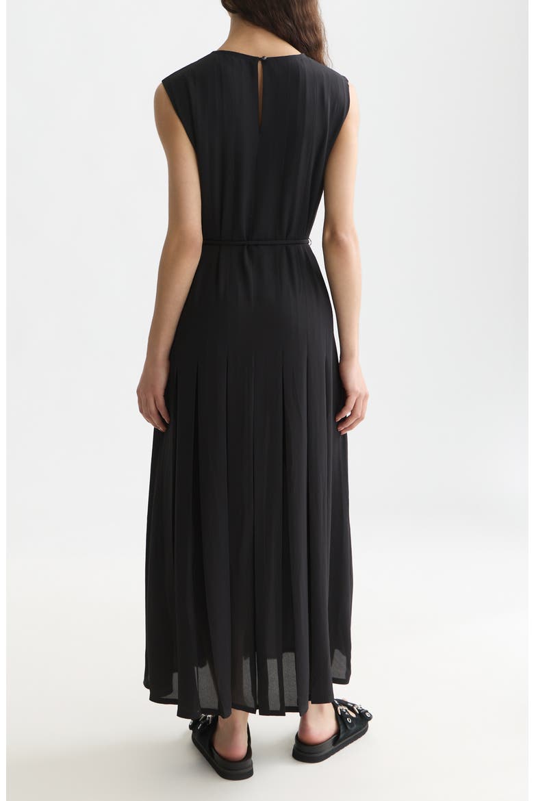 Pleated Maxi Dress, Alternate, color, METEORITE