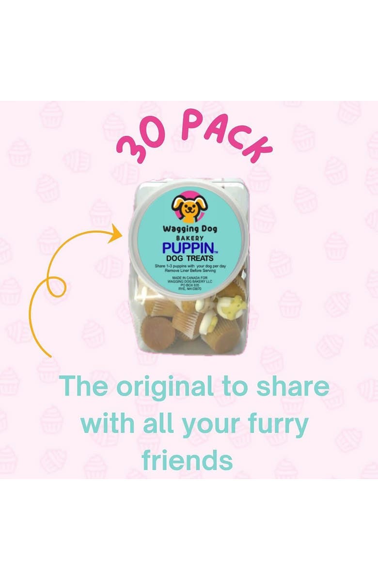 Wagging Dog Bakery Puppin Mini Cupcake Dog Treat, 30 Pack, Alternate, color, Brown