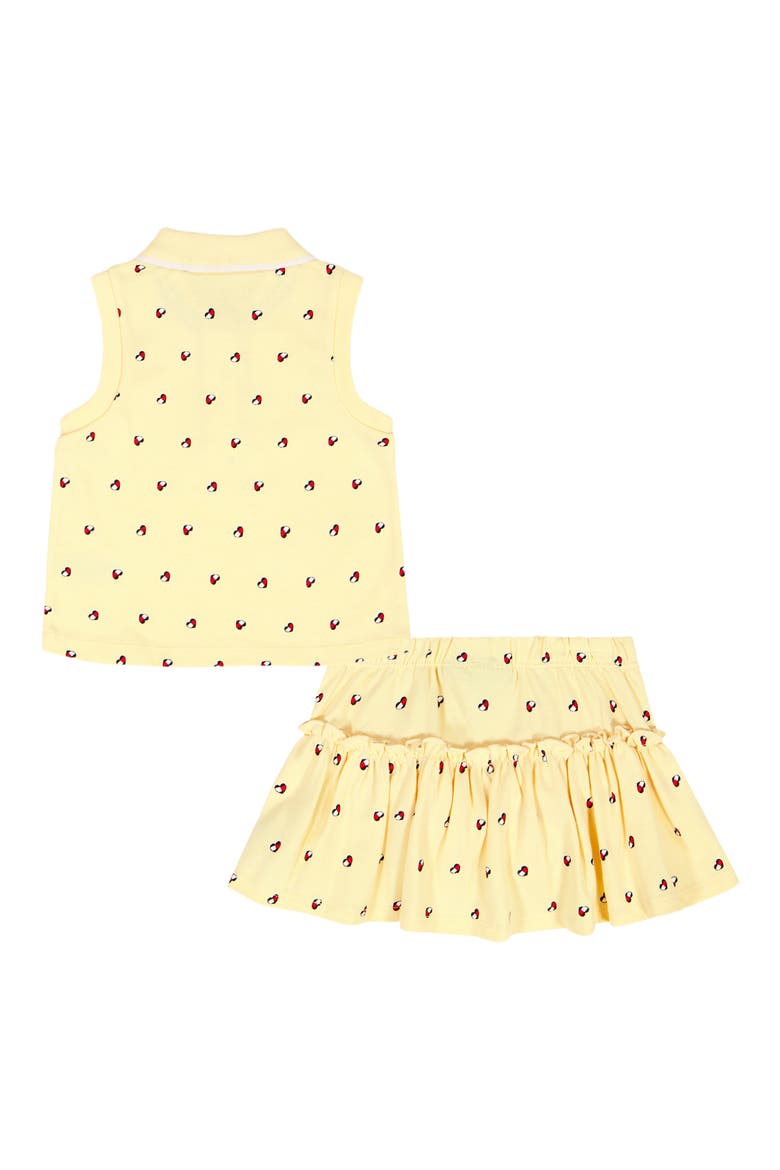 Printed Heart Logo Tank & Skirted Bloomers Set, Alternate, color, GOLD