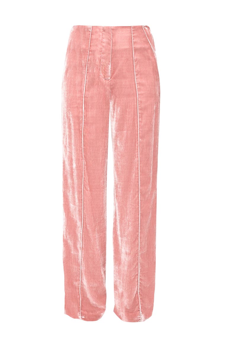 Fiona Velvet Straight Leg Trouser, Alternate, color, Blush Pink