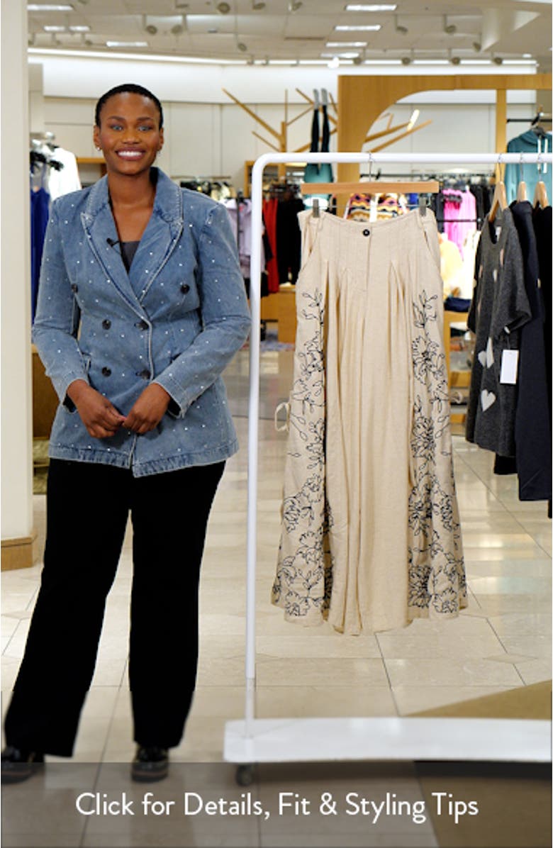 What You Know Floral Embroidery Wide Leg Pants, sales video thumbnail