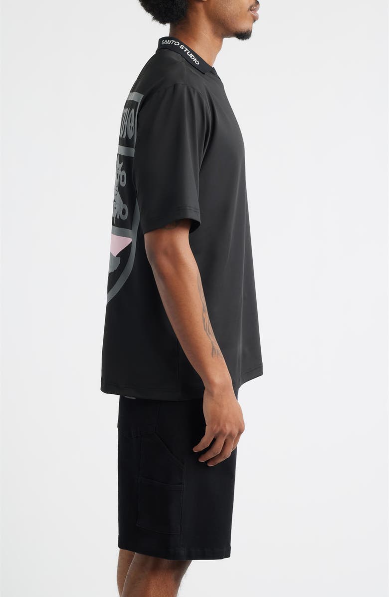 SANTO STUDIO Crest Club Polo, Alternate, color, Black