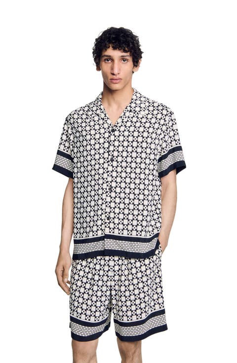 Square Cross motif flowing blouse