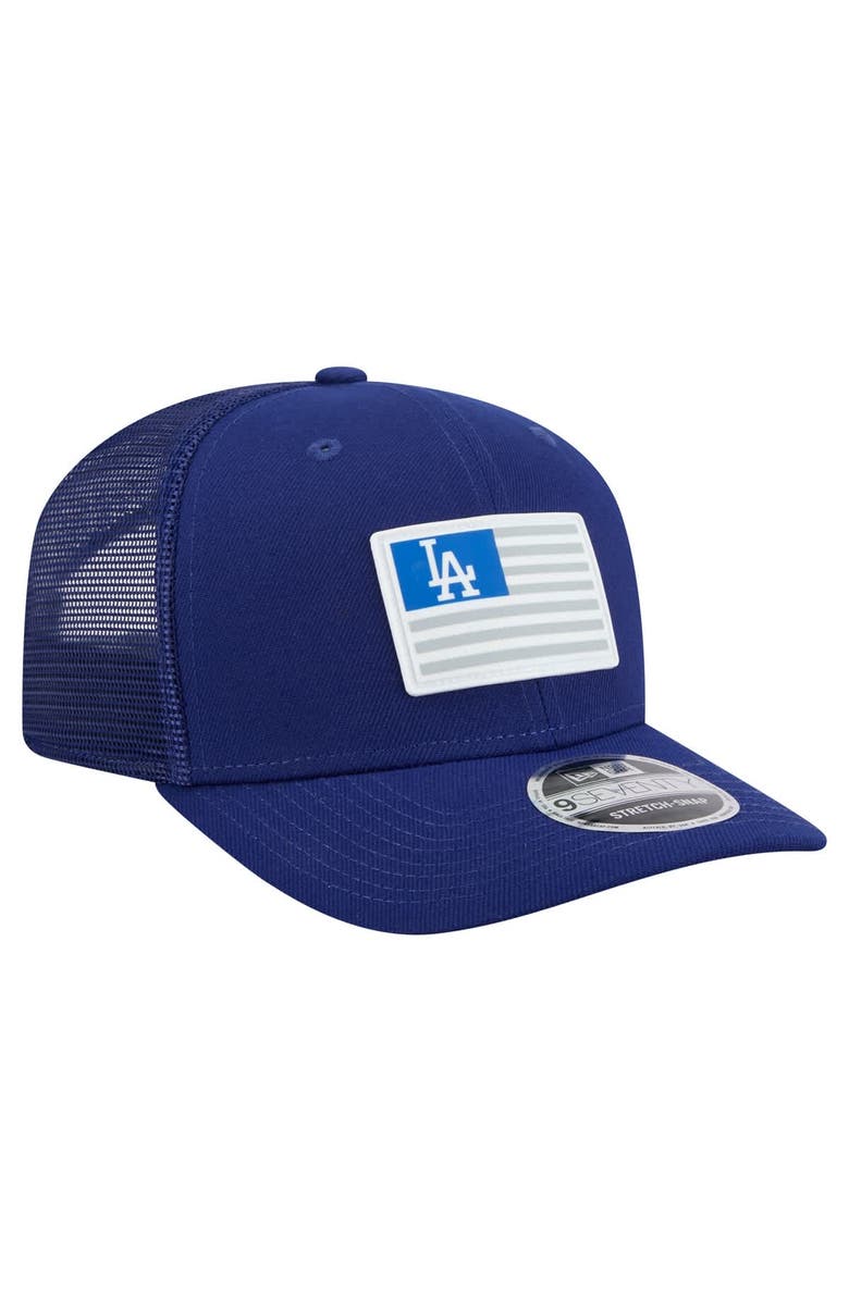 New Era Men's New Era Royal Los Angeles Dodgers Flag 9SEVENTY COOLERA Stretch-Snap Hat, Alternate, color, Royal