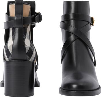 Pryle Check Block Heel Bootie