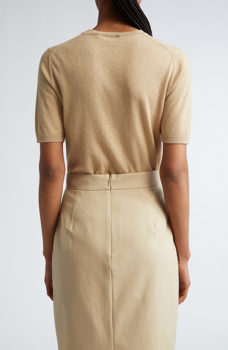 Max Mara Warren Short Sleeve Silk & Cashmere Crewneck Sweater, Alternate, color, 