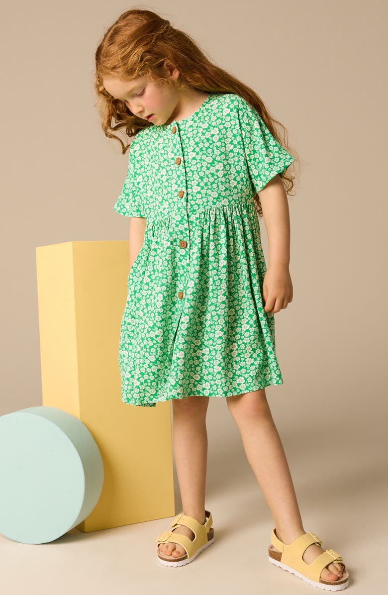NEXT Kids' Floral Dress, Alternate, color, Green