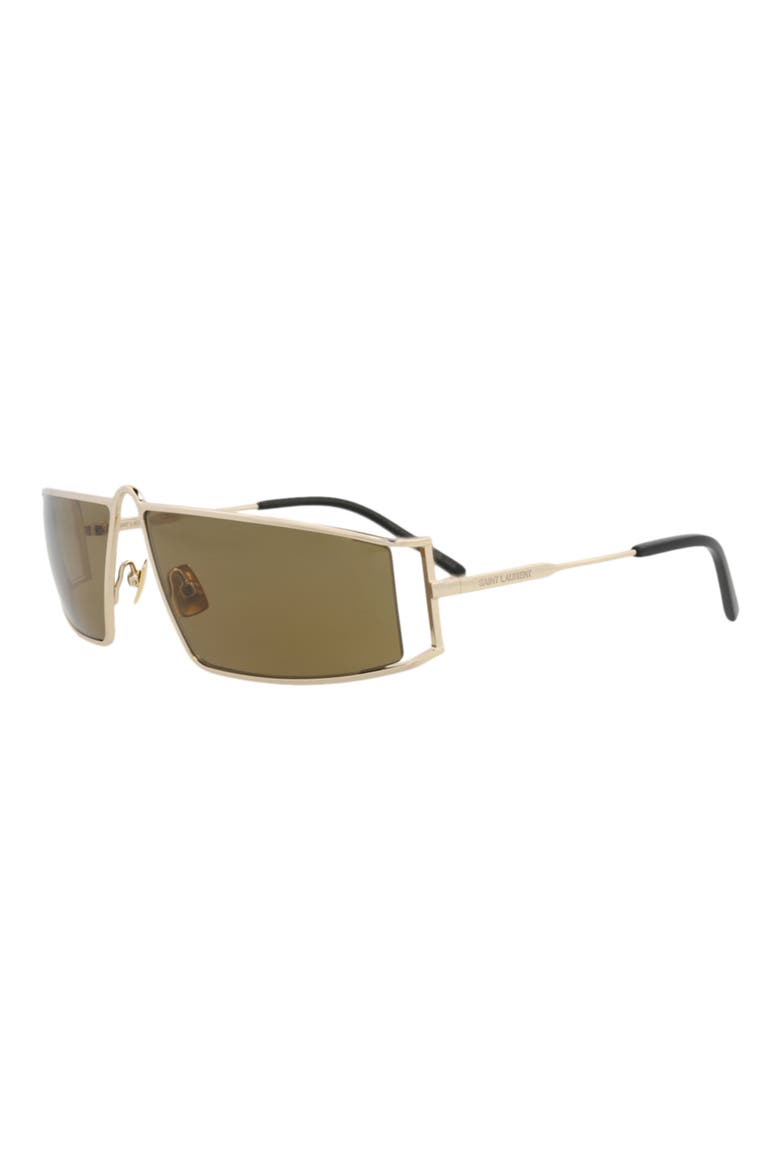 66mm Geometric Sunglasses, Alternate, color, GOLD GOLD BROWN