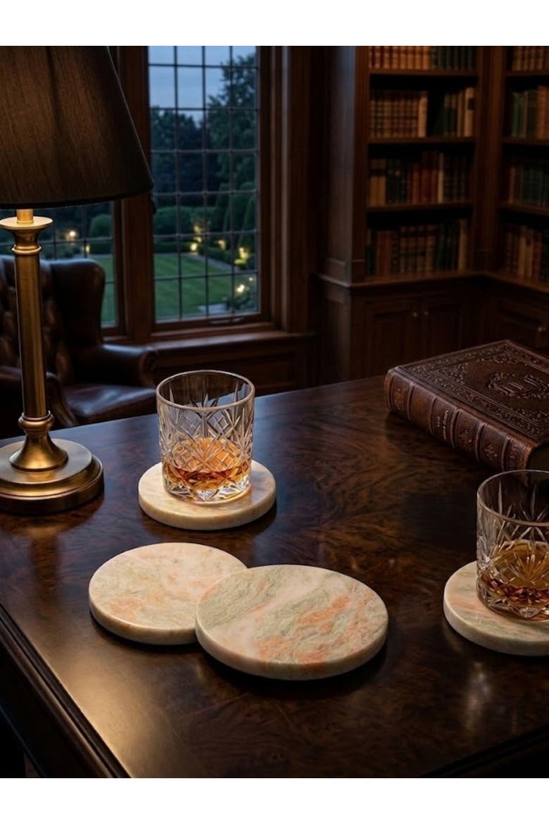 Moonlight Onyx Coasters, Alternate, color, Ivory