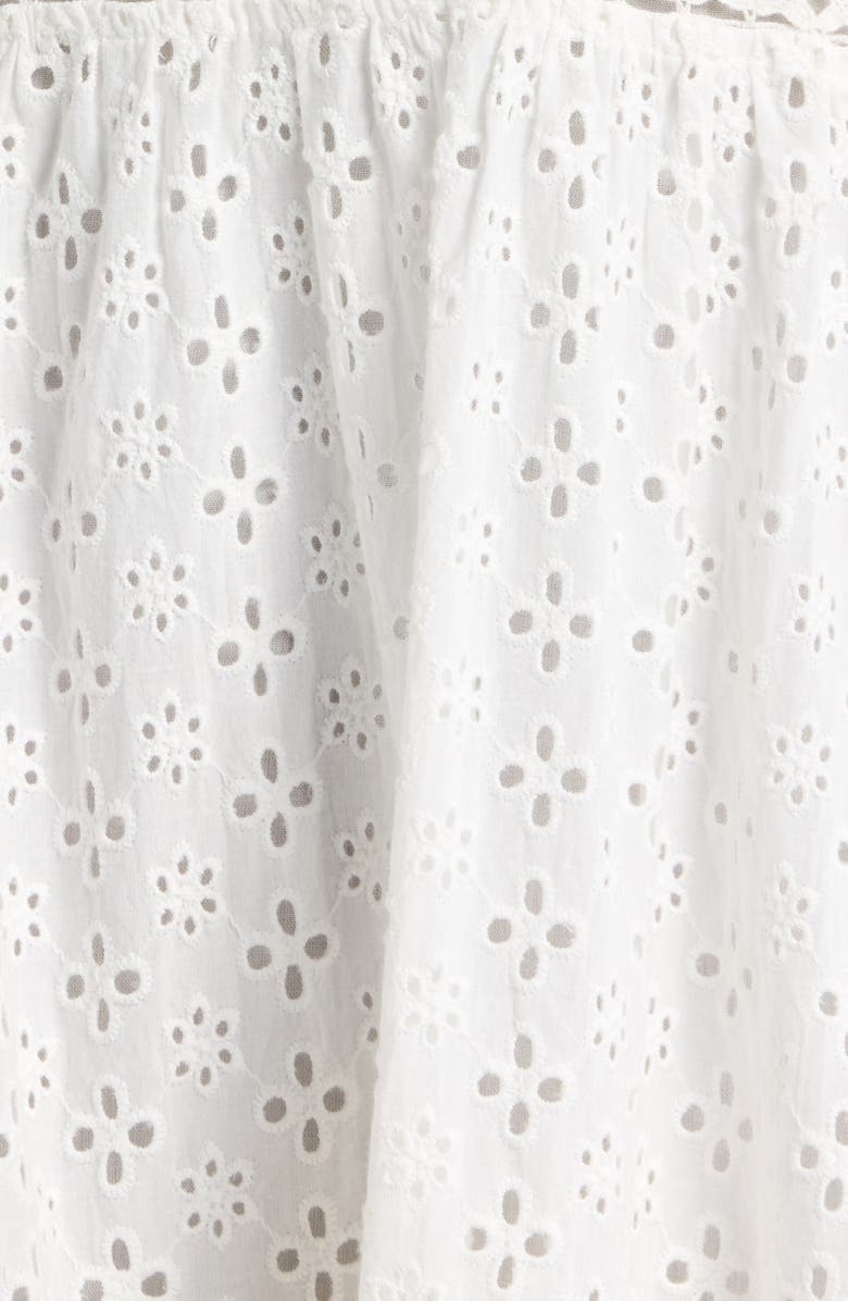 Poupette St Barth Cara Sequin Eyelet Cotton Cover-Up Mini Sundress, Alternate, color, Natural White Plain