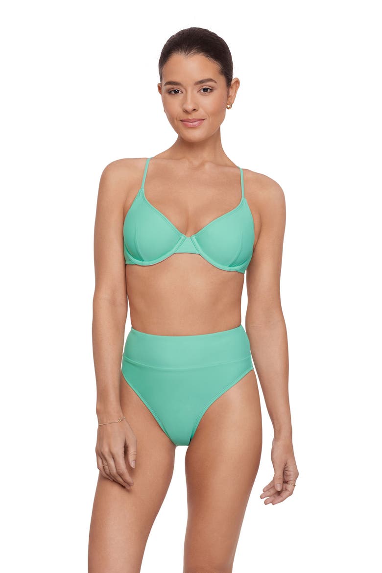 Demi Scoop Underwire Bikini Set, Main, color, Aqua