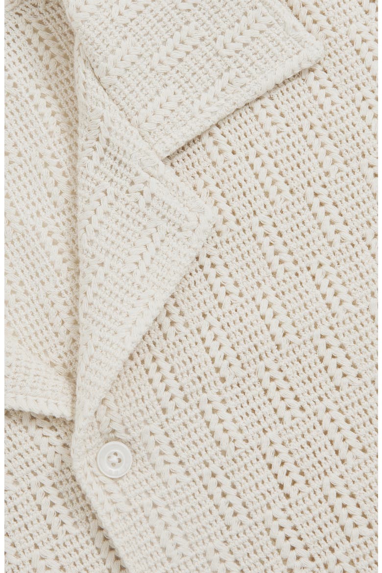 Leon Openwork Camp Shirt, Alternate, color, OFF WHITE
