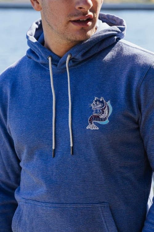 Baja Llama Catfished Organic Cotton Hoodie - Blue In Navy