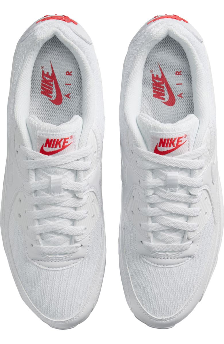 Nike Air Max 90 Sneaker, Alternate, color, White/ Light Crimson