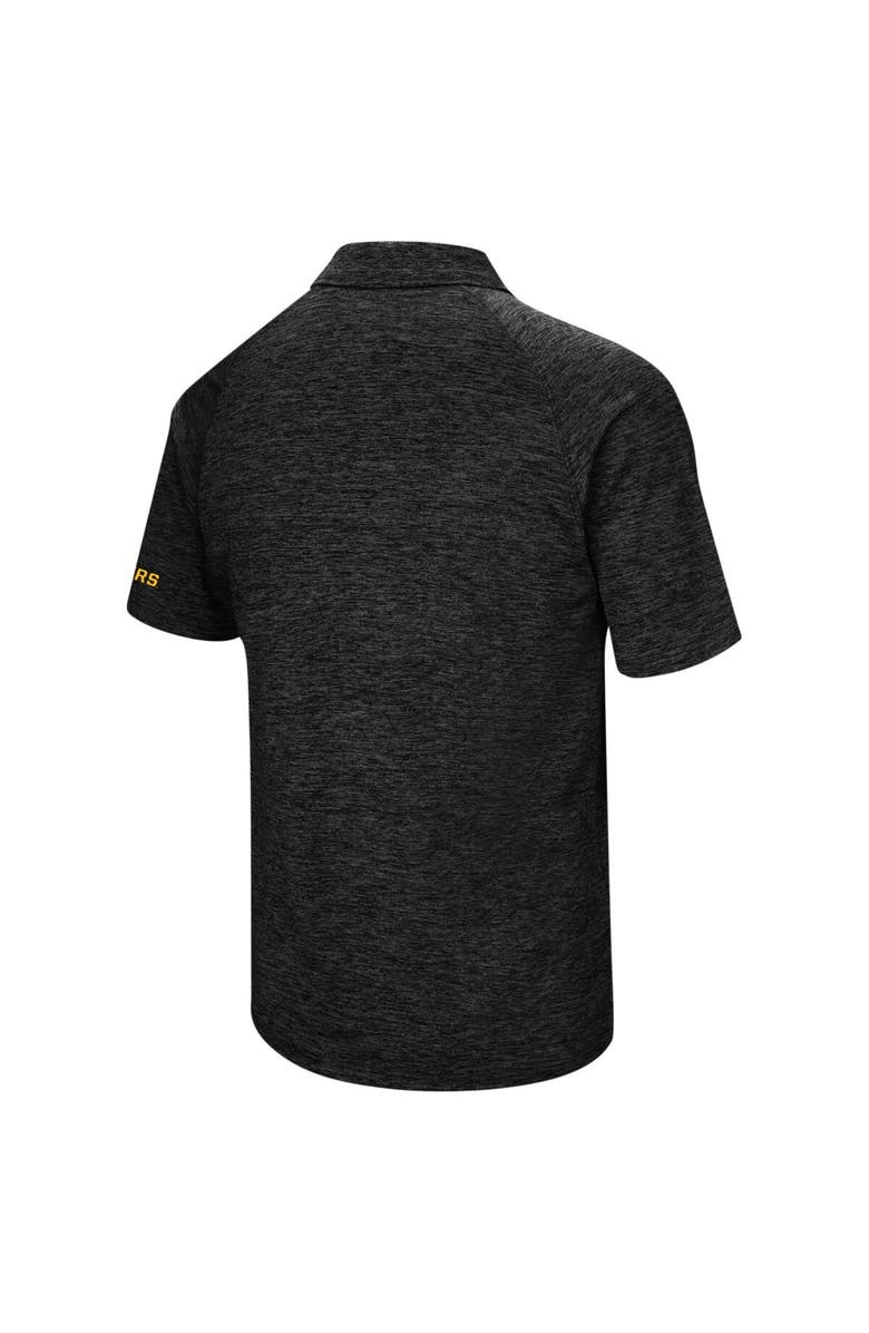 COLOSSEUM Men's Colosseum Heathered Black Missouri Tigers Down Swing Raglan Polo, Alternate, color, Heather Black