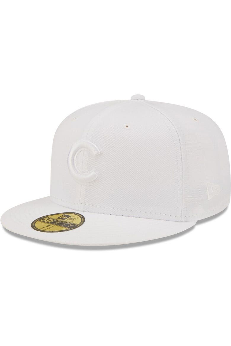 Men's New Era Chicago Cubs White on White 59FIFTY Fitted Hat, Main, color, White