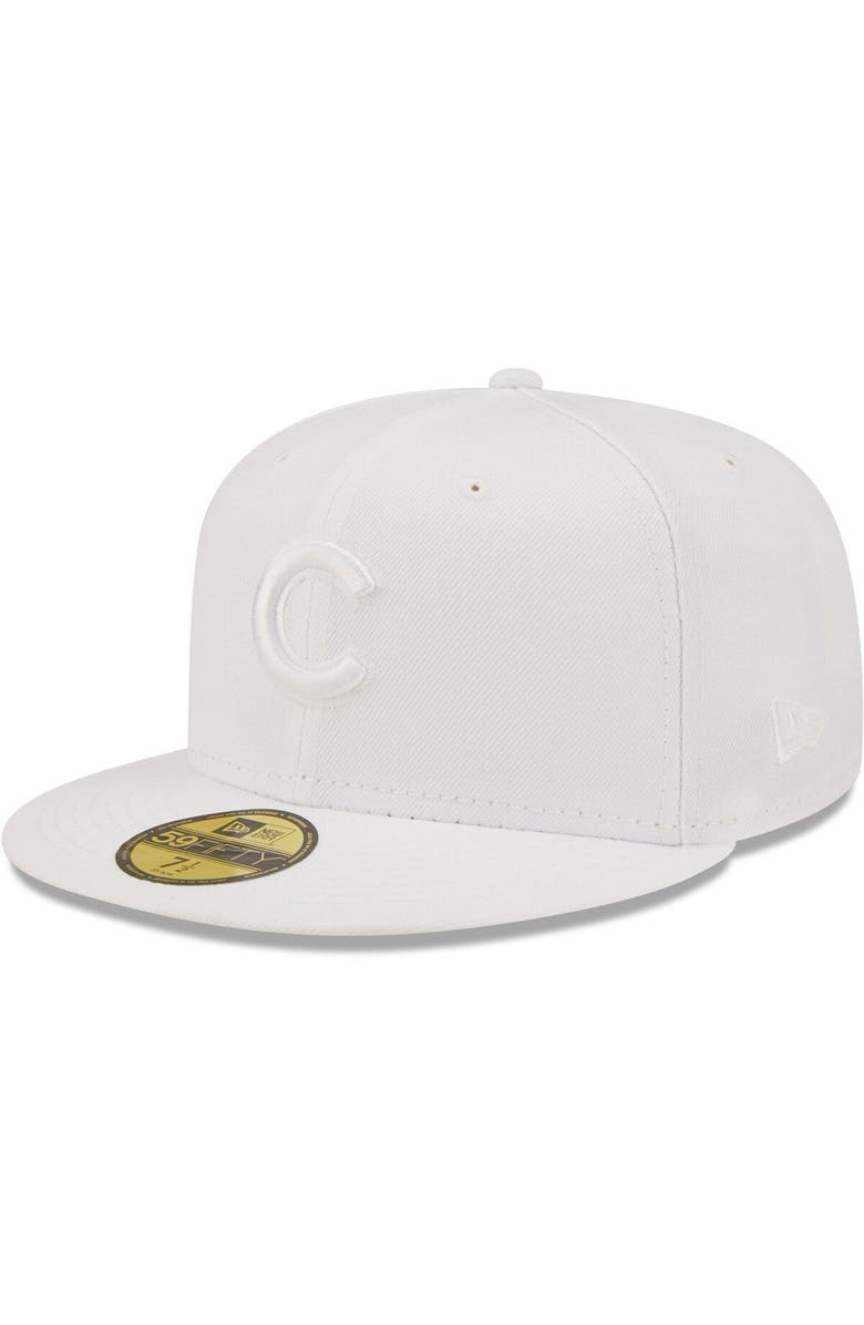 New Era Men's New Era Chicago Cubs White on White 59FIFTY Fitted Hat, Main, color, White